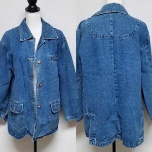 VINTAGE 1980s Cherokee Stone Wash Button Up Heavy Denim Jacket Unisex